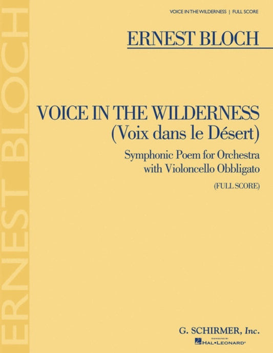 Schirmer - Bloch - Voice In The Wilderness Full Score