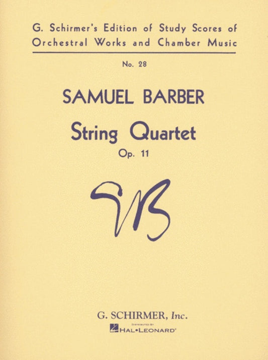 Barber String Quartet Op 11 Score