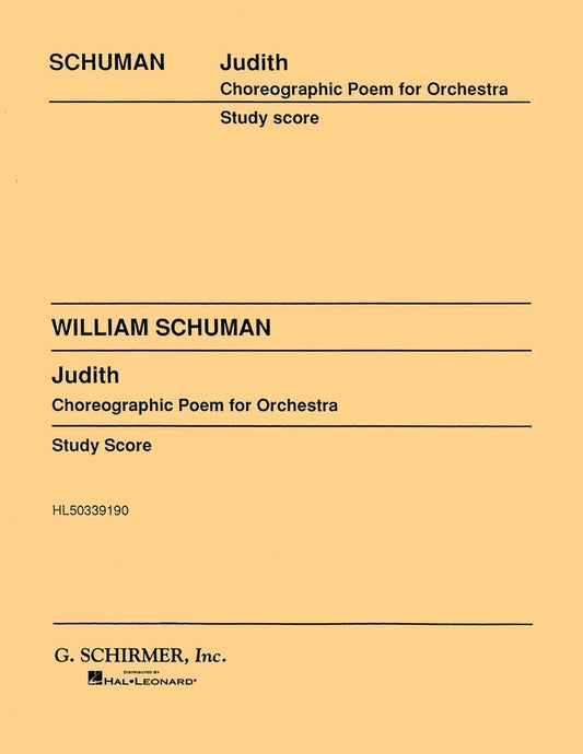 Schirmer - Schumann - Judith For Orchestra Study Score