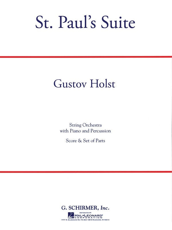 Schirmer - Holst - St Pauls Suite String Orchestra Full Score