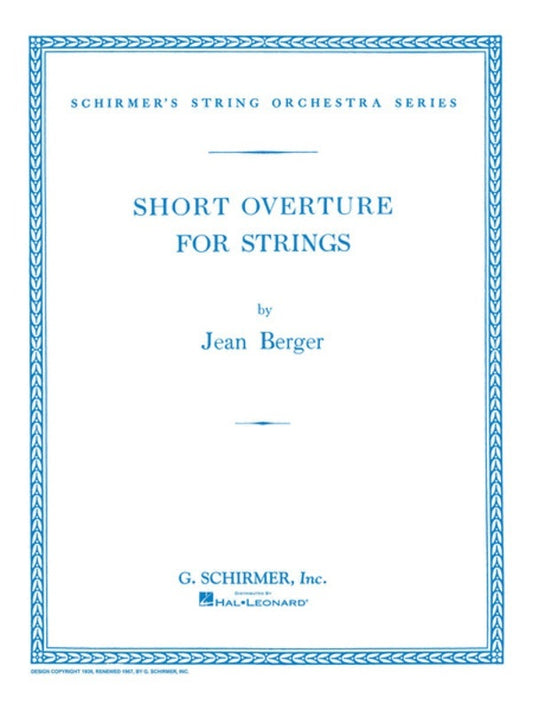 Berger Short Overture Strings Sc/Parts