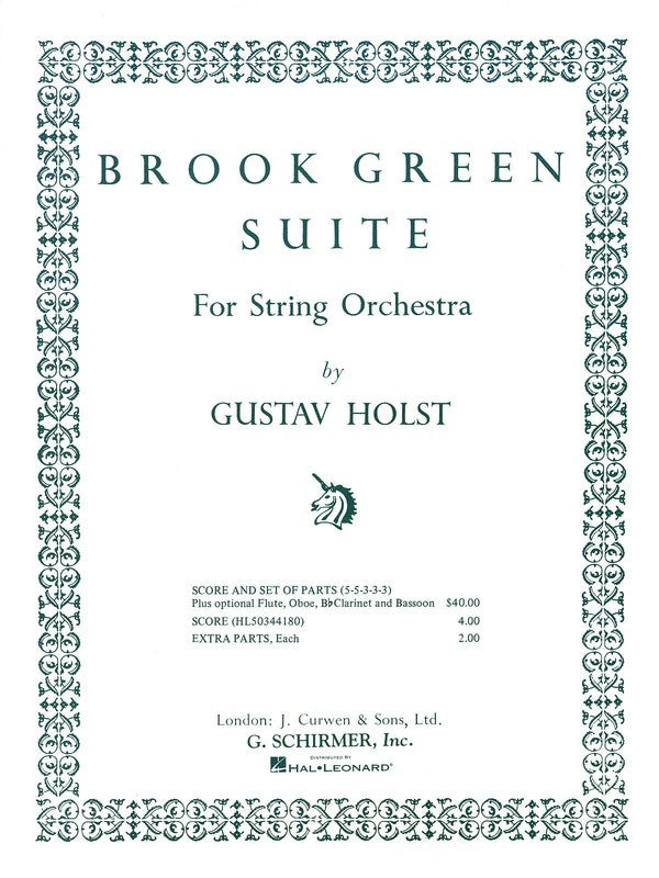Schirmer - Holst - Brook Green Suite String Orch Full Score