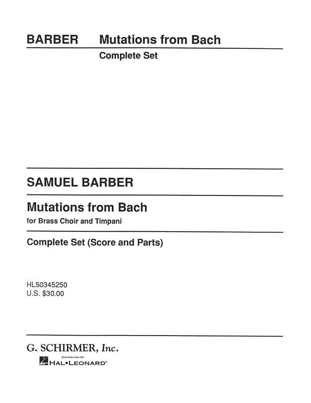 Barber Mutations From Bach Brass Choir Book