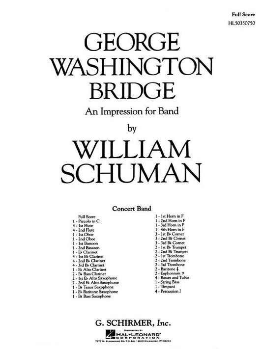 Schirmer - George Washington Bridge Concert Band 4-6 Full Score