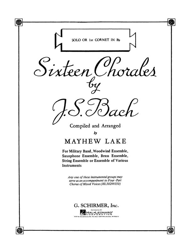 Bach - 16 Chorales Trumpet 1 Part (Softcover Book)