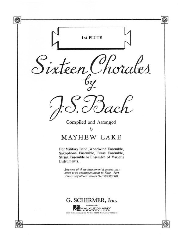 Schirmer - Bach - 16 Chorales Violin 2 Part Advanced