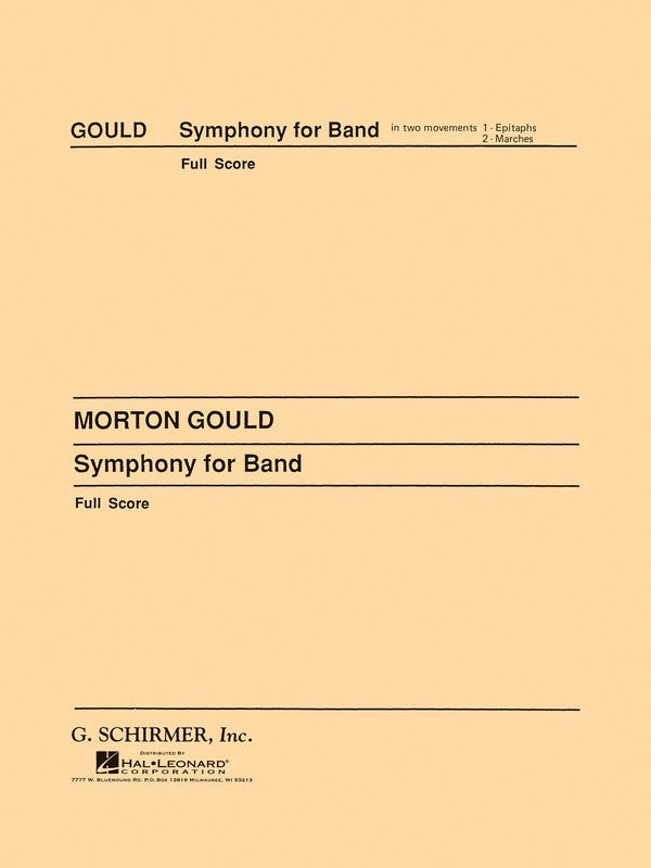 Schirmer - Gould - Symphony No 4 Concert Band 4-5 Score/Parts
