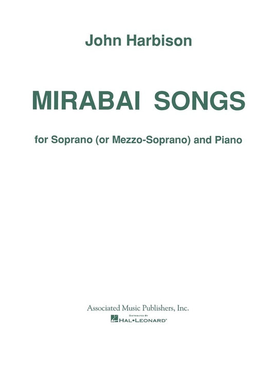 Harbison Mirabai Songs Voice and Piano