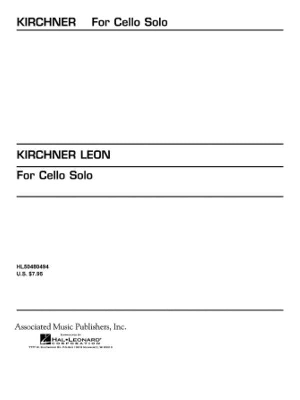 Kirchner - For Cello Solo Softcover Book (Cello)