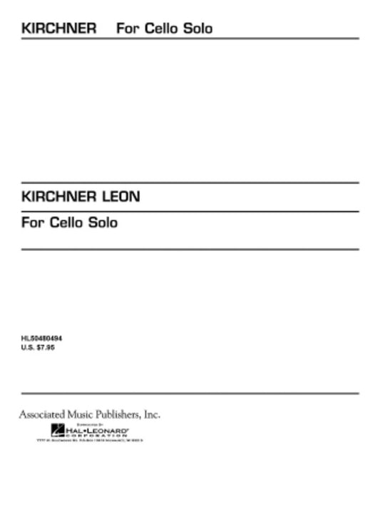 Kirchner - For Cello Solo Softcover Book (Cello)