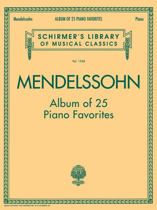 Mendelssohn 25 Piano Fav. Lib.1968