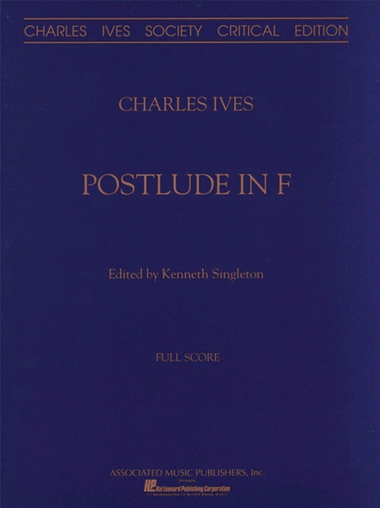 Schirmer - Ives - Postlude In F Orchestra Full Score