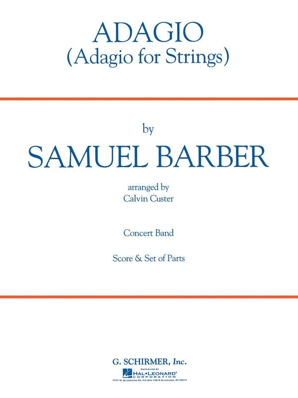 Schirmer - Barber - Adagio Concert Band  Score/Parts