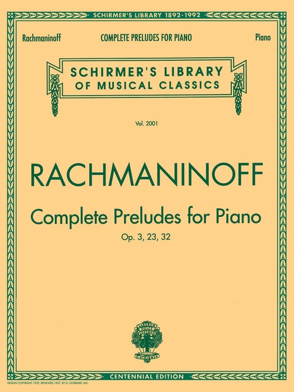 Rachmaninoff - Complete Preludes For Piano (Softcover Book)