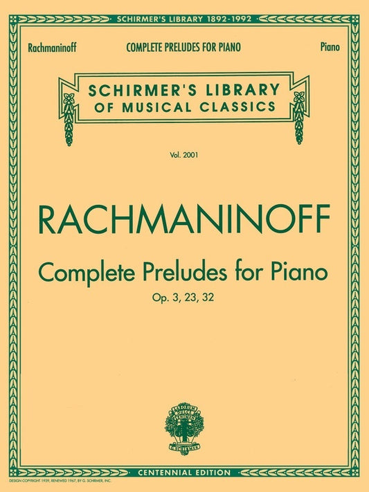 Rachmaninoff - Complete Preludes For Piano (Softcover Book)