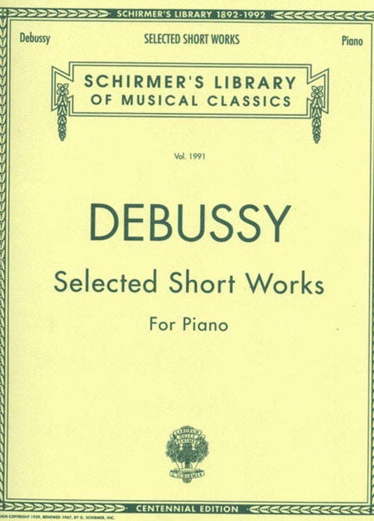 Debussy Selected Short Works Lib.1991Piano