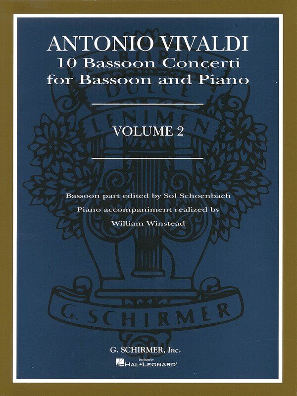 Vivaldi - 10 Bassoon Concertos Vol 2 for Bassoon and Piano, G. Schirmer, 88 Pages