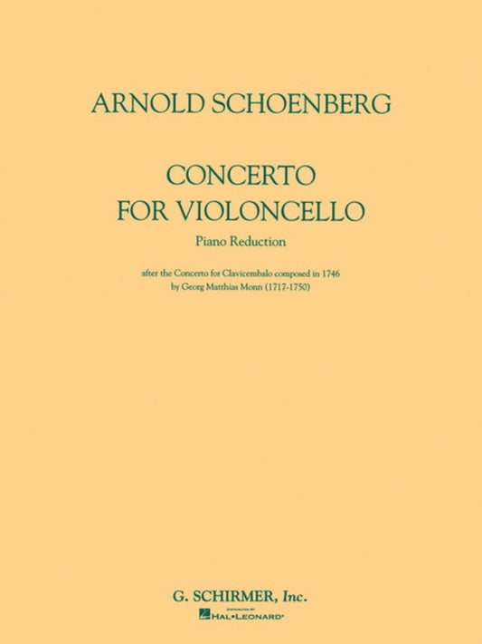 Schoenberg Concerto Cello and Piano