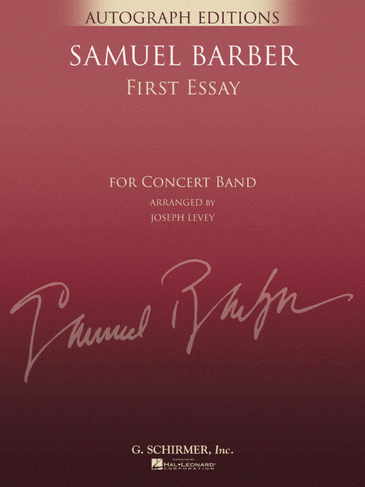 Schirmer - Barber - First Essay Concert Band  Gr 5 Full Score