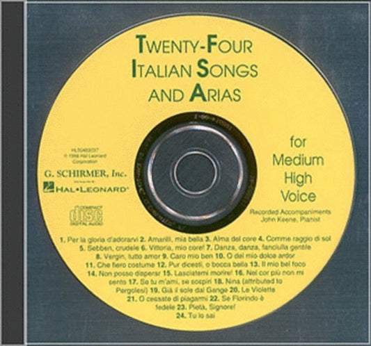 Schirmer - 24 Italian Songs & Arias Medium High Cd Only