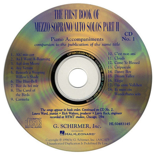 Schirmer - First Book Of Mezzo/Alto Solos Pt 2 2Cd Set