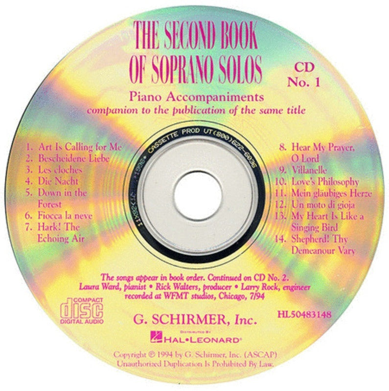 Schirmer - Second Book Of Soprano Solos 2Cd Set