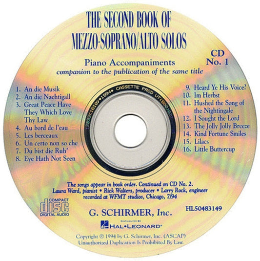 Schirmer - Second Book Of Mezzo/Alto Solos 2Cd Set