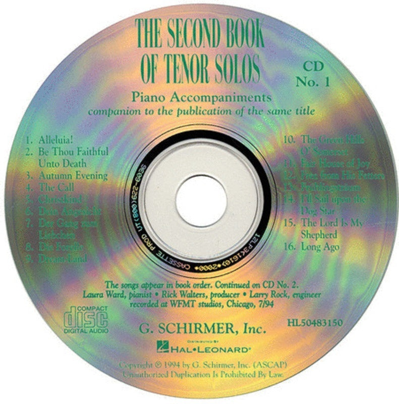 Schirmer - Second Book Of Tenor Solos 2Cd Set