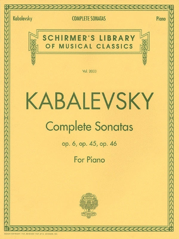 Kabalevsky - Complete Sonatas For Piano (Softcover Book)