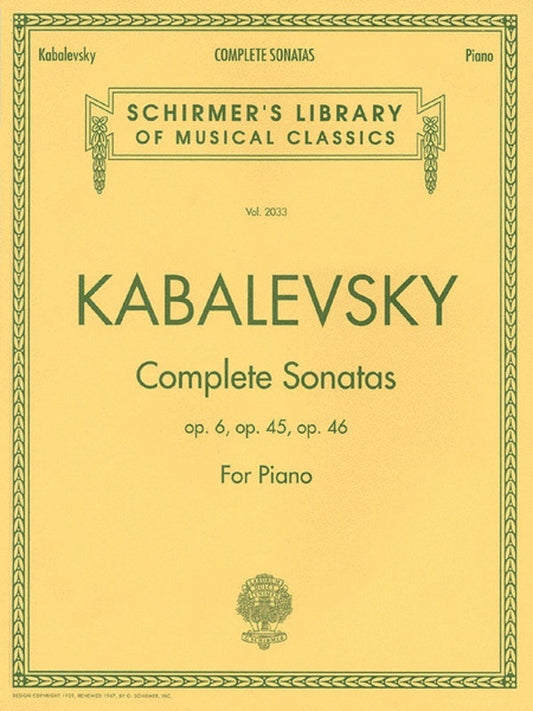 Kabalevsky - Complete Sonatas For Piano (Softcover Book)