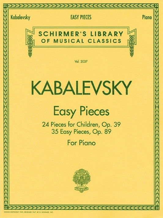 Kabalevsky - Easy Pieces Op 39/89 For Piano (Softcover Book)