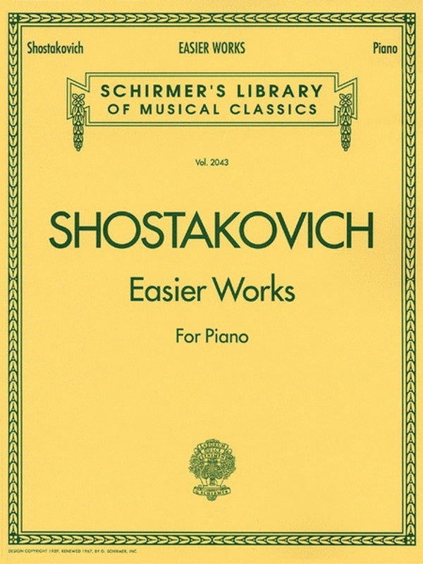 Shostakovich Easier Works Piano Lib.2043