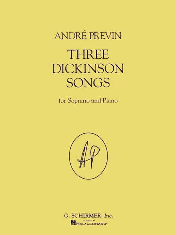 Schirmer - Previn - 3 Dickinson Songs For Soprano/Piano