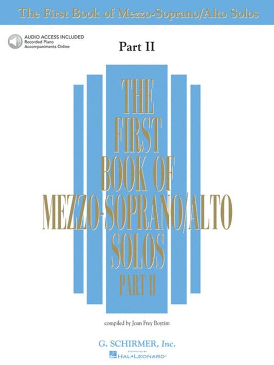 Schirmer - First Book Of Mezzo/Alto Solos Pt 2 Book/Online Audio