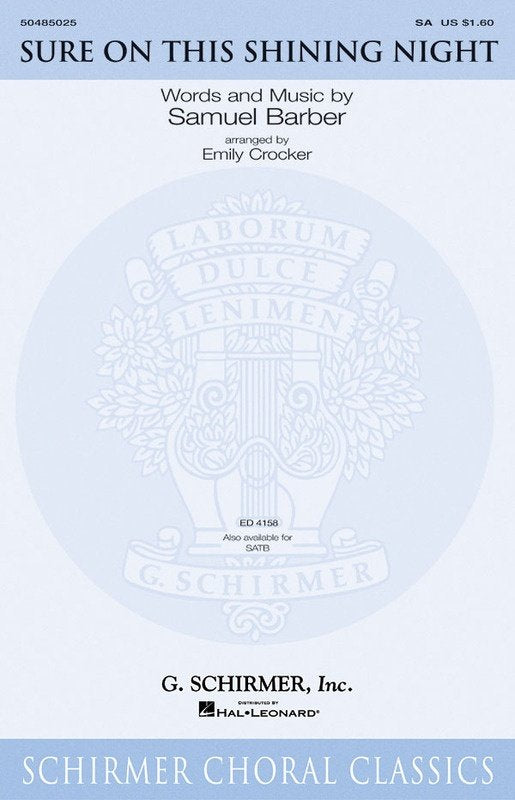 Sure on This Shining Night — 2-Part Choral (G. Schirmer)
