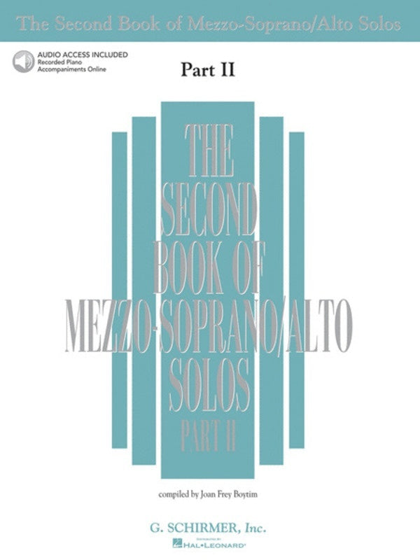 Schirmer - Second Book Of Mezzo/Alto Solos Pt 2 Book/Online Audio