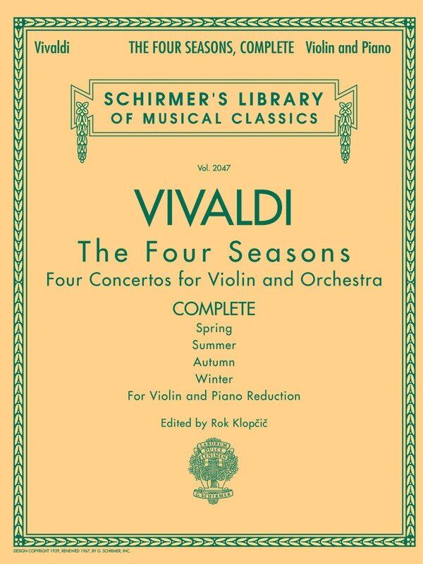 Vivaldi - The Four Seasons Complete Violin/Piano Edition, 56 Pages, G. Schirmer