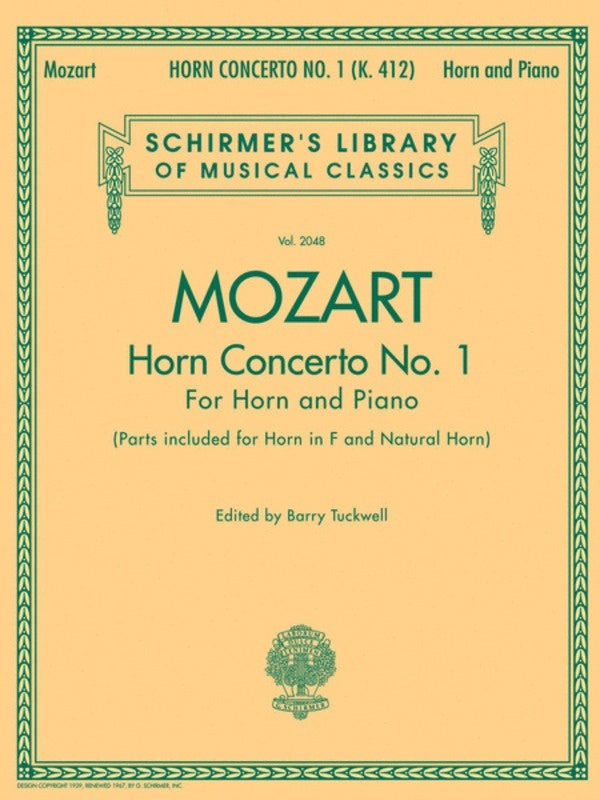 Mozart Concerto N.1 Horn/Piano Ed.Tuckwel Book