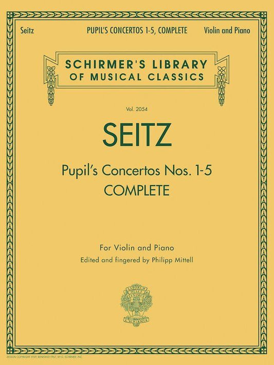 Seitz Pupil's Concertos Nos 1-5 for Violin and Piano, 80 Pages, G. Schirmer Edition