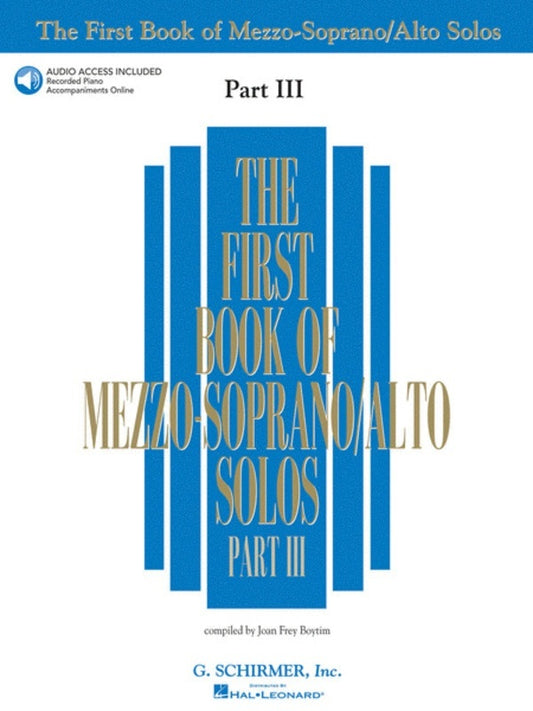 Schirmer - First Book Of Mezzo Soprano/Alto Solos Pt 3 Book/Online Audio