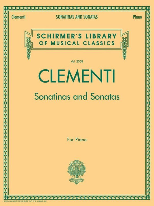 Clementi - Sonatinas and Sonatas for Piano, Schirmer's Library, 240 Pages, G. Schirmer, Inc.