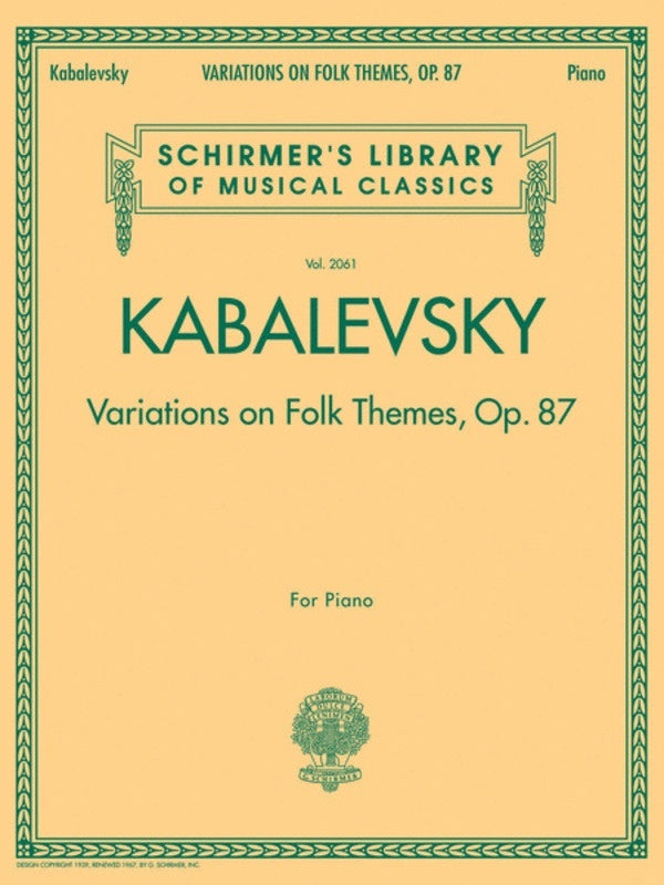 Kabalevsky - Easy Variations Op 87 Piano (Softcover Book)