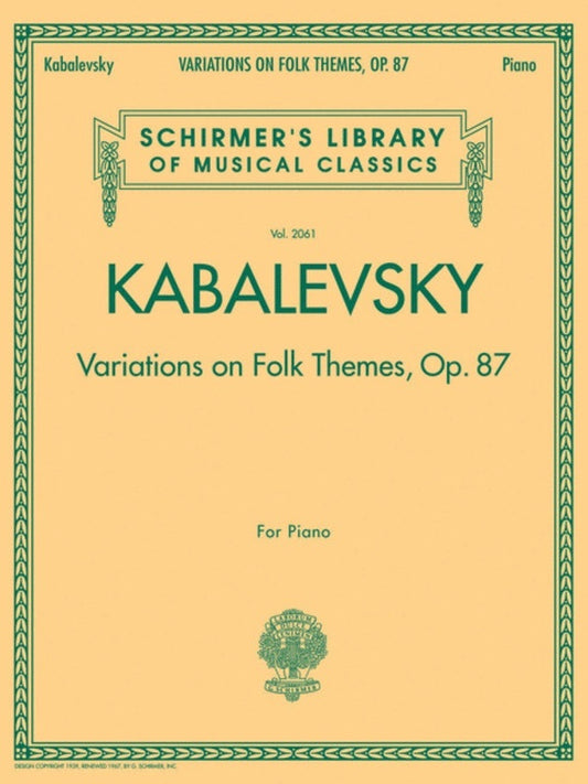 Kabalevsky - Easy Variations Op 87 Piano (Softcover Book)