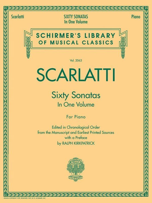 Scarlatti - 60 Sonatas Complete for Piano, Schirmer's Library of Musical Classics, 256 Pages