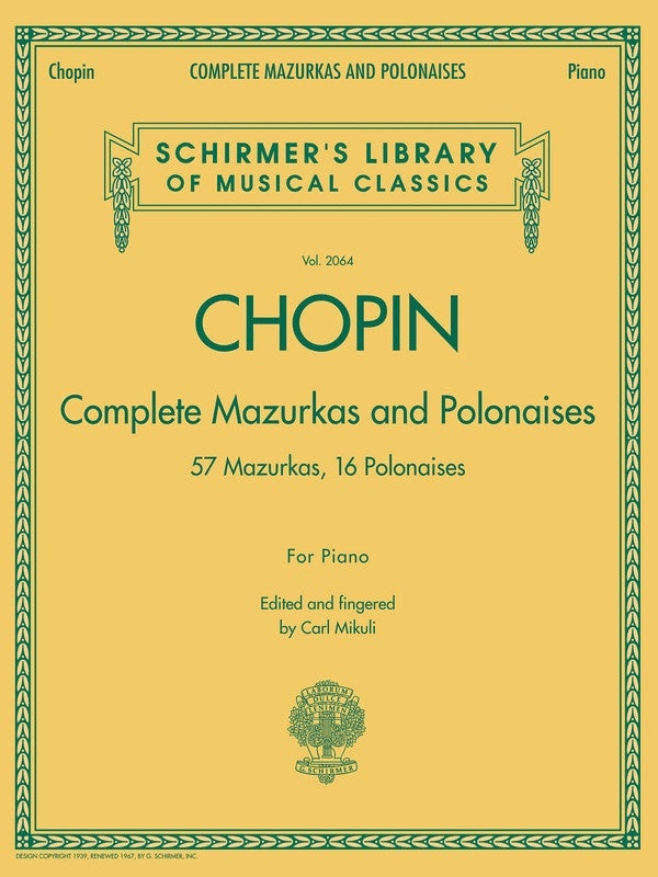 Chopin - Complete Mazurkas And Polonaises For Piano (Softcover Book)
