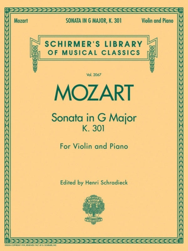 Mozart Violin Sonata In G K.301 Violin/Piano