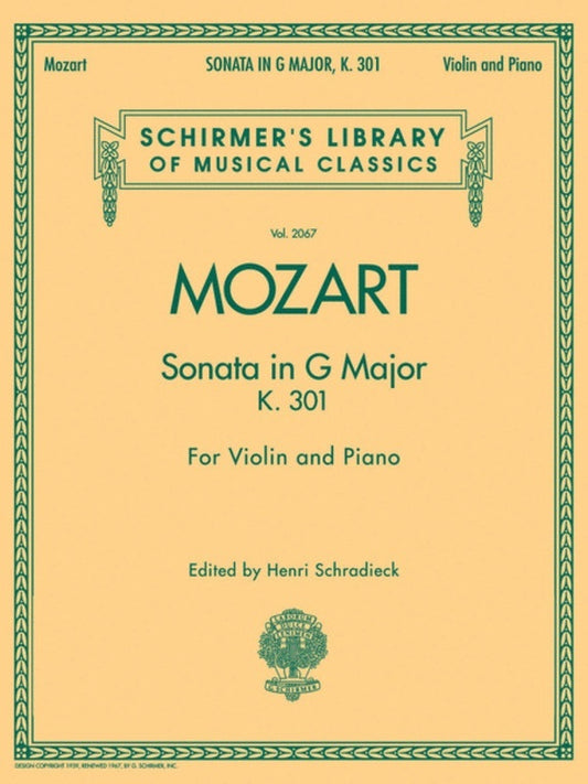 Mozart Violin Sonata In G K.301 Violin/Piano