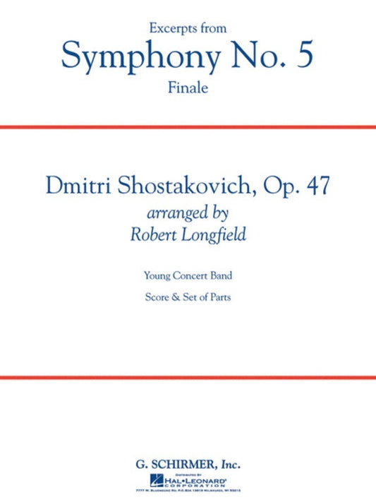 Schirmer - Excerpts From Symphony No 5 Finale Concert Band 3 Score/Parts