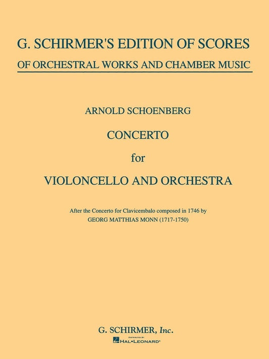 Schoenberg Concerto Cello/Piano Reduction