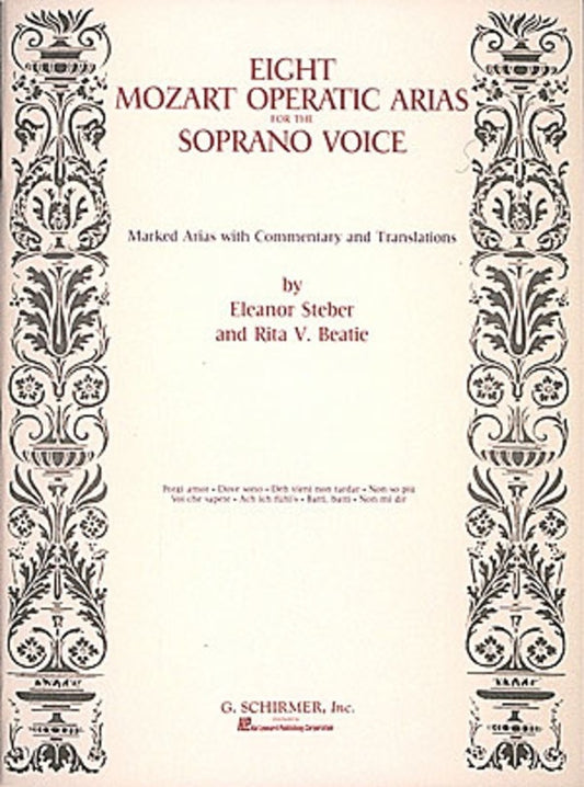 Schirmer - 8 Mozart Operatic Arias For Soprano Voice